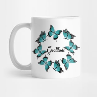 Gratitude - Blue Butterflies Mug